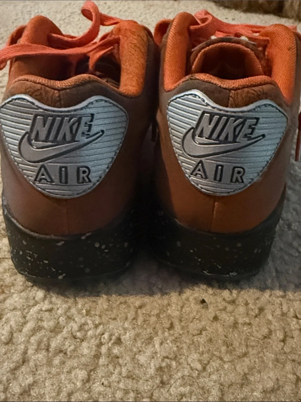 Nike Air Men’s Brown Sneakers with Orange Laces